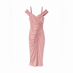 Cindy Collection Blush Satin Maxi Graduation Dress Slip Y2K Stretch XL